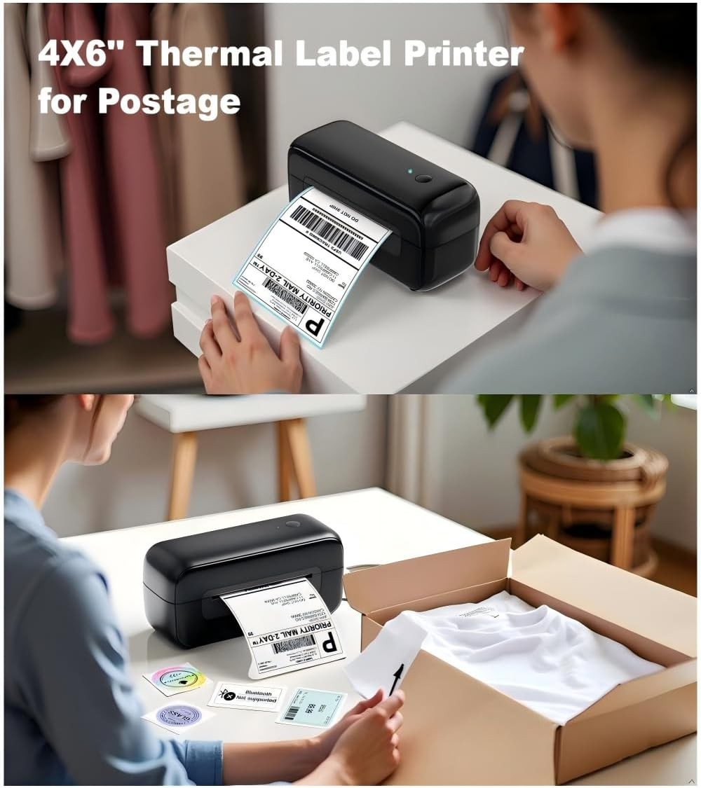 4x6 Bluetooth Thermal Label Printer Shipping Inkless