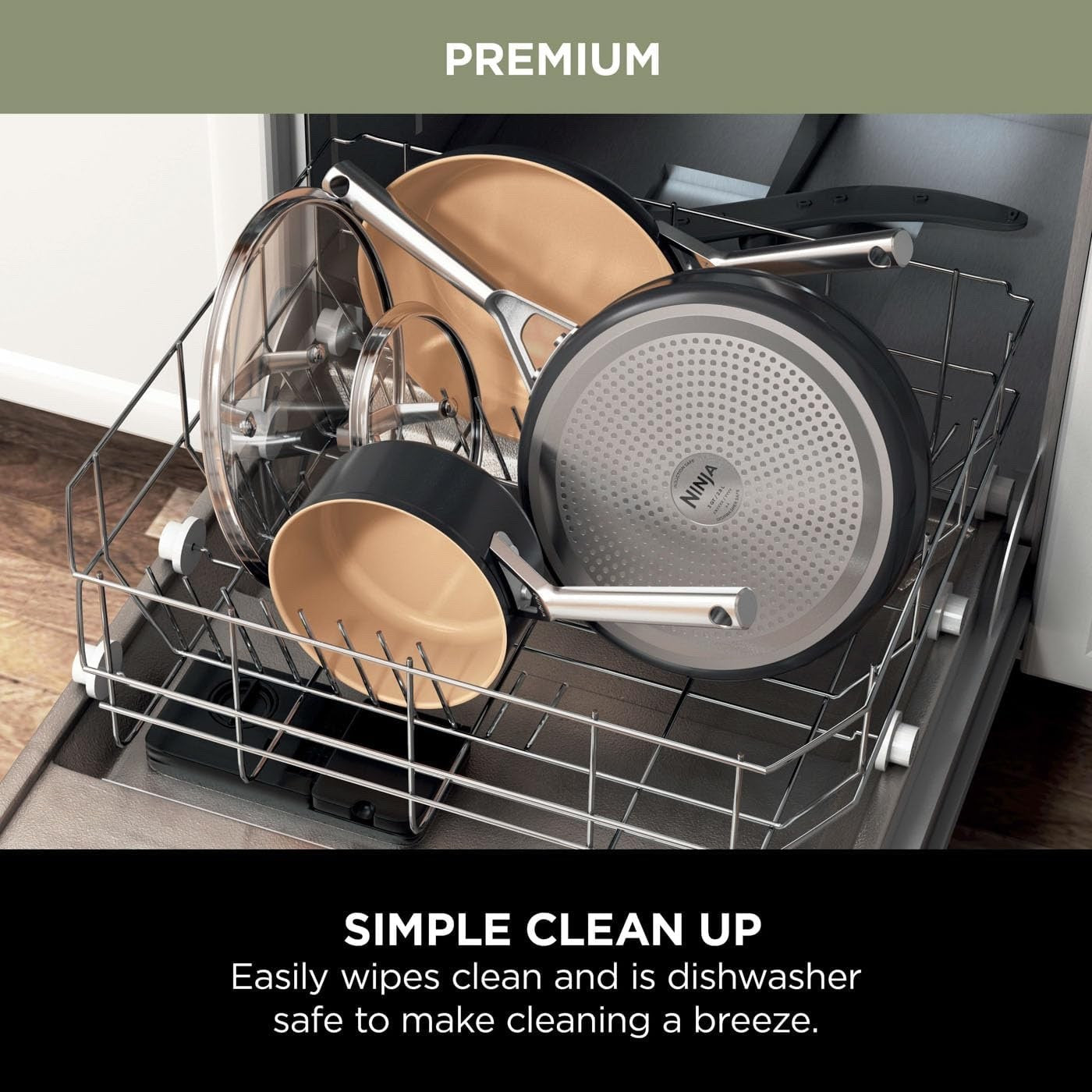26cm Ceramic Sauté Pan with Lid – Non-Stick PFAS-Free, Induction & Oven Safe
