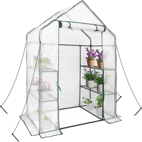 Walk-In Greenhouse with 6 Shelves | Reinforced Steel Frame | UV-Resistant