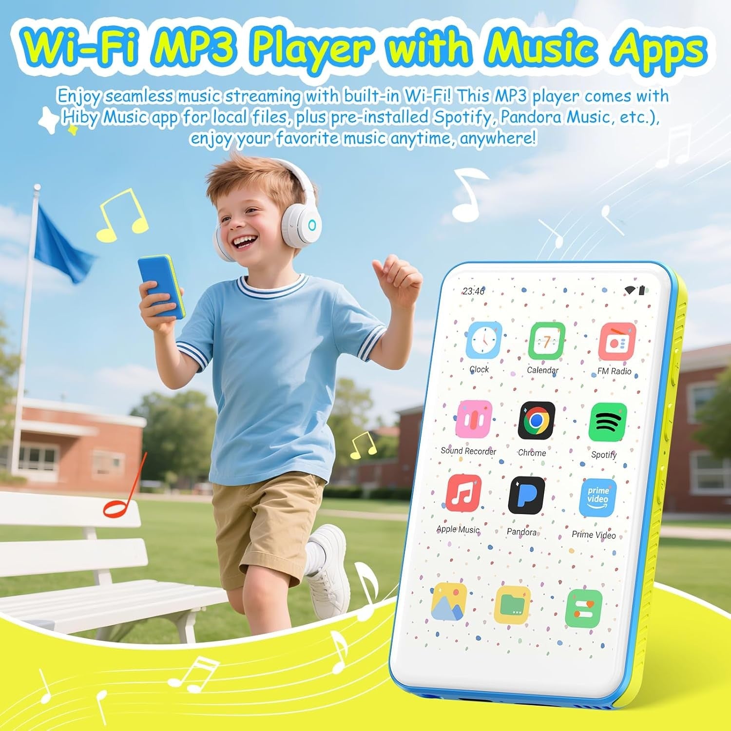 132GB MP3 MP4 Player Blue 4" Touch WiFi Bluetooth HiFi