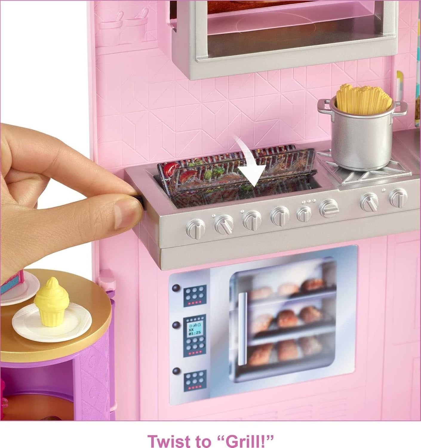Kids Restaurant Playset Kitchen Pizza Oven Grill Toy Set 30+ Pieces