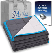 9.5kg Super King Weighted Blanket 180x200cm Grey/White Cotton Sleep Therapy
