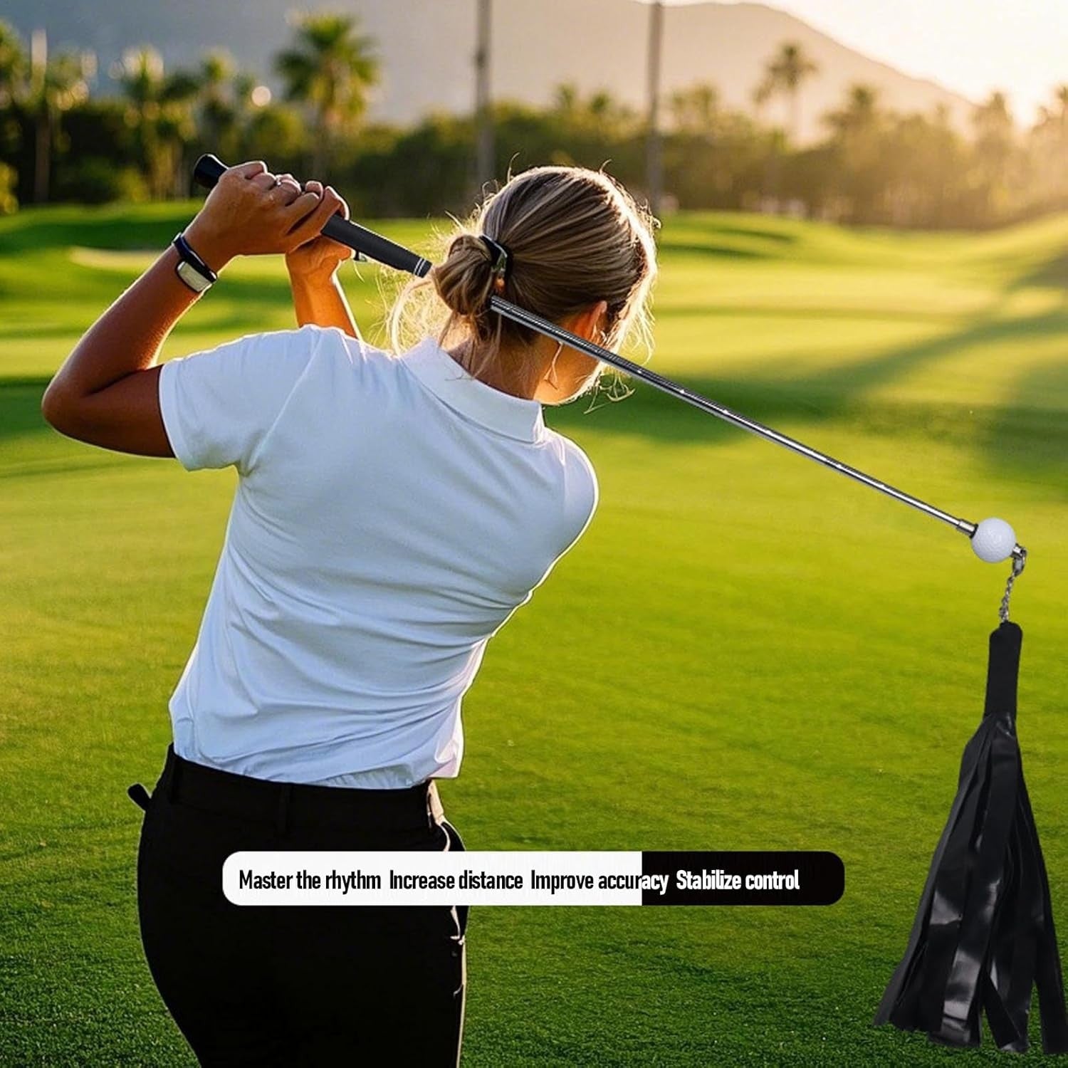 Golf Swing Trainer 30.7in Anti Slip Portable Practice Aid