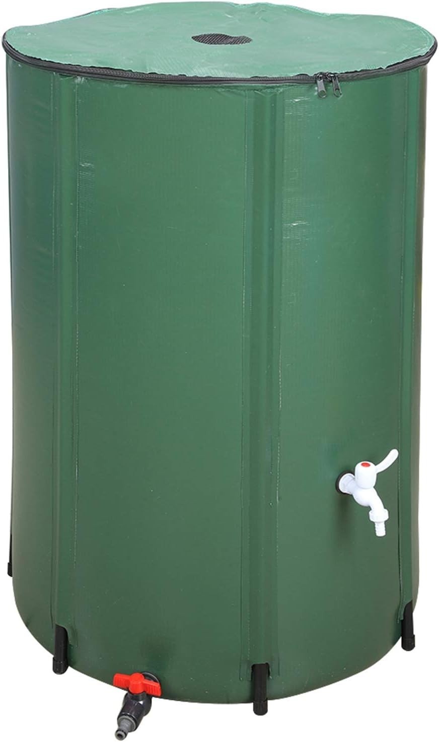 100 Gallon Collapsible Rain Barrel, Portable Water Butt with Tap & Overflow Kit