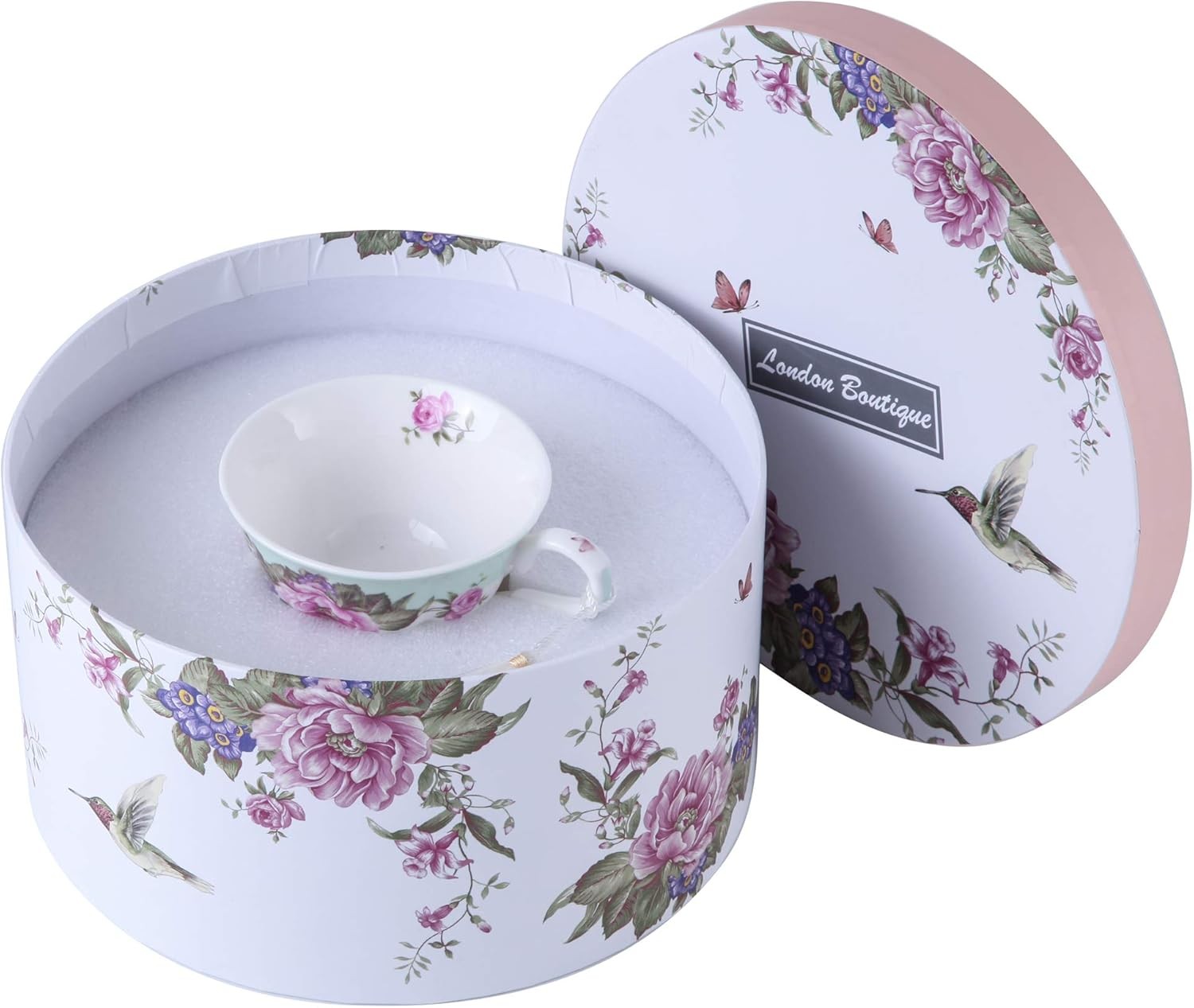 Vintage Tea Cup Saucer Dessert Plate Set Floral Porcelain Gift Box
