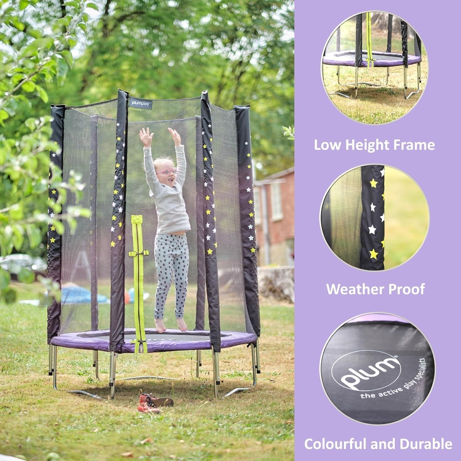 4FT Kids Mini Trampoline with Safety Enclosure Indoor Outdoor Junior