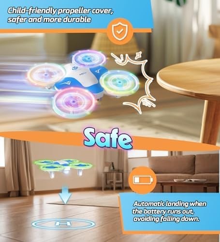 Mini Drone for Kids with 6 LED Modes & 3 Batteries – Fun Toy Gift