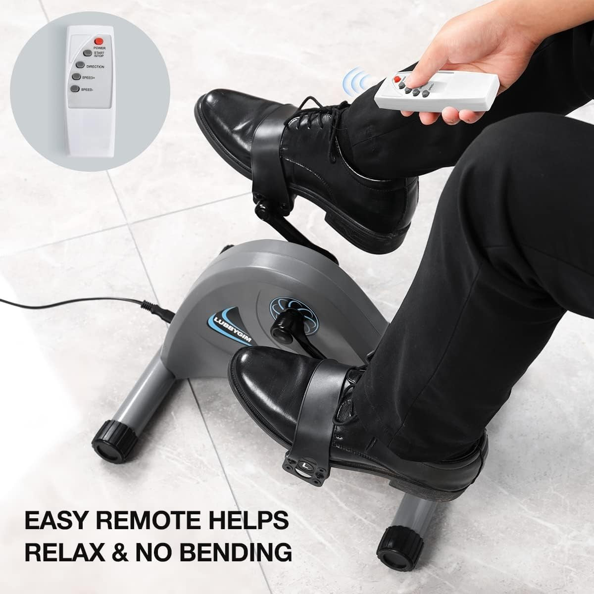 Electric Under Desk Pedal Exerciser Motorized Seated Leg Arm Bike