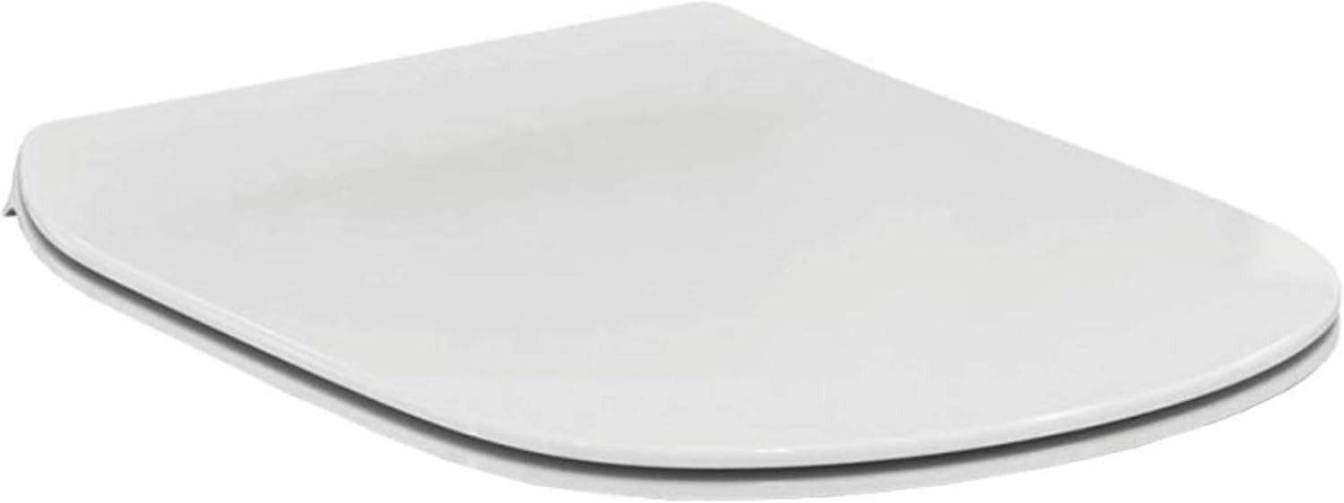TESI Narrow Toilet Seat Soft Close Chrome Hinges Antibacterial Duroplast
