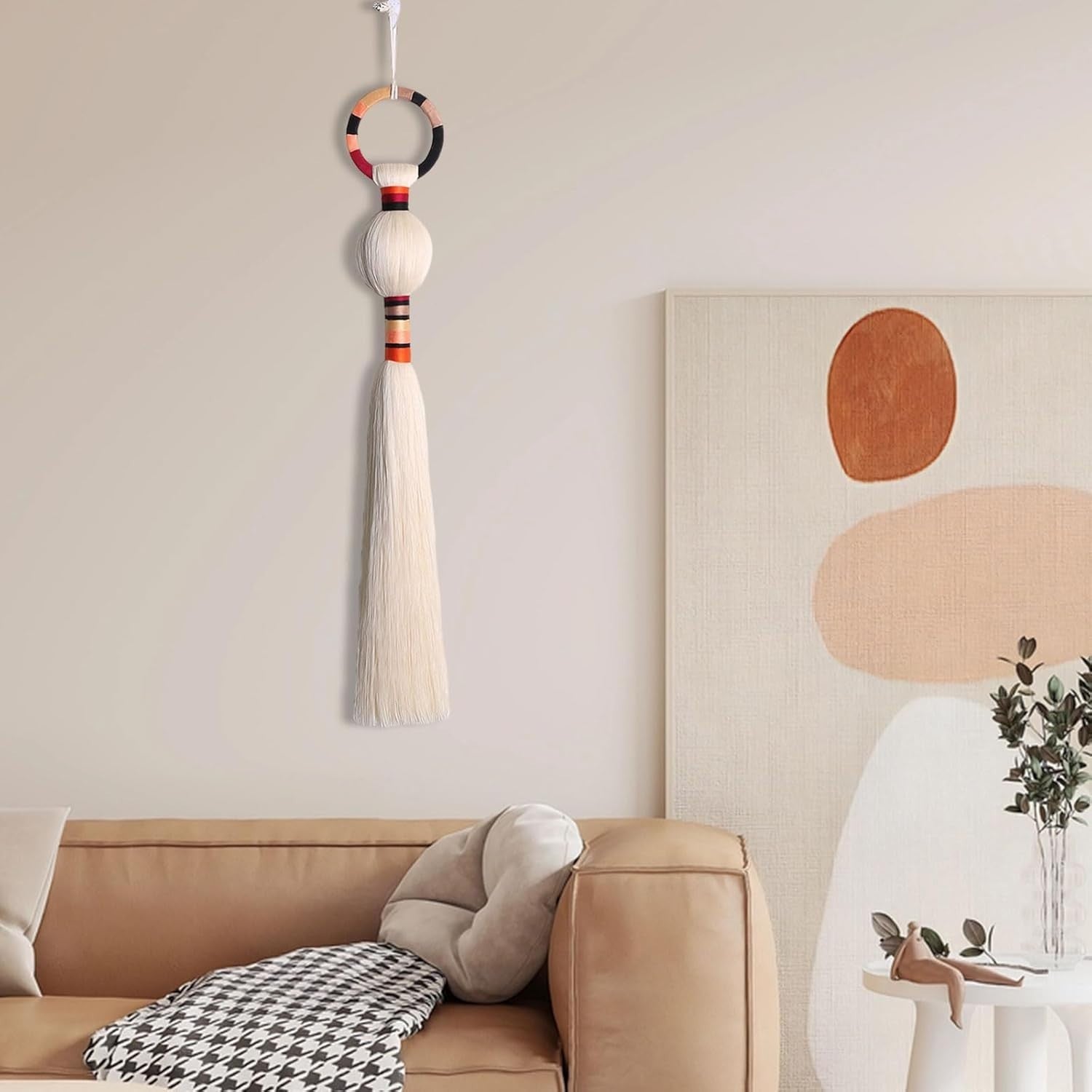 Mixed Color Boho Macrame Wall Hanging 12.5x82cm Cotton Tapestry