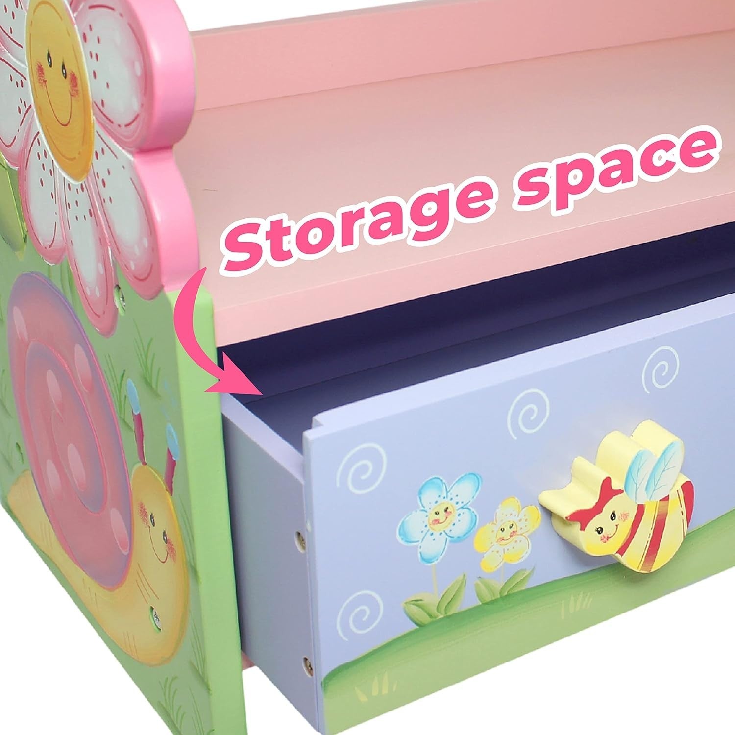 Kids Multi-Tier Wooden Bookshelf with 2 Storage Drawers – Magic Garden Design