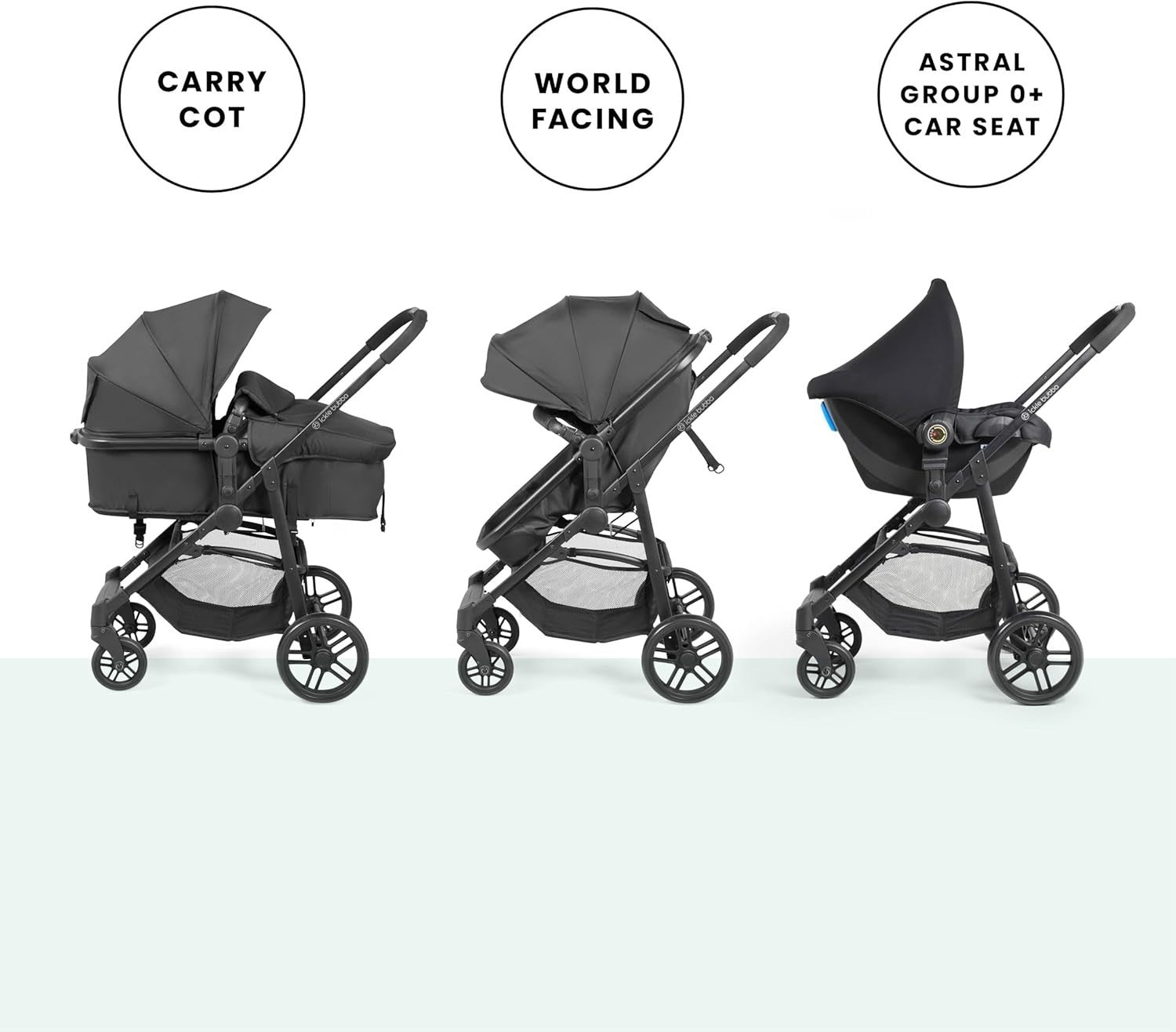 3 in 1 Travel System Pram Pushchair Car Seat Newborn Lightweight