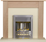 Modern Electric Fireplace with Oak Surround & LED Glow Effect, 2kW Heat