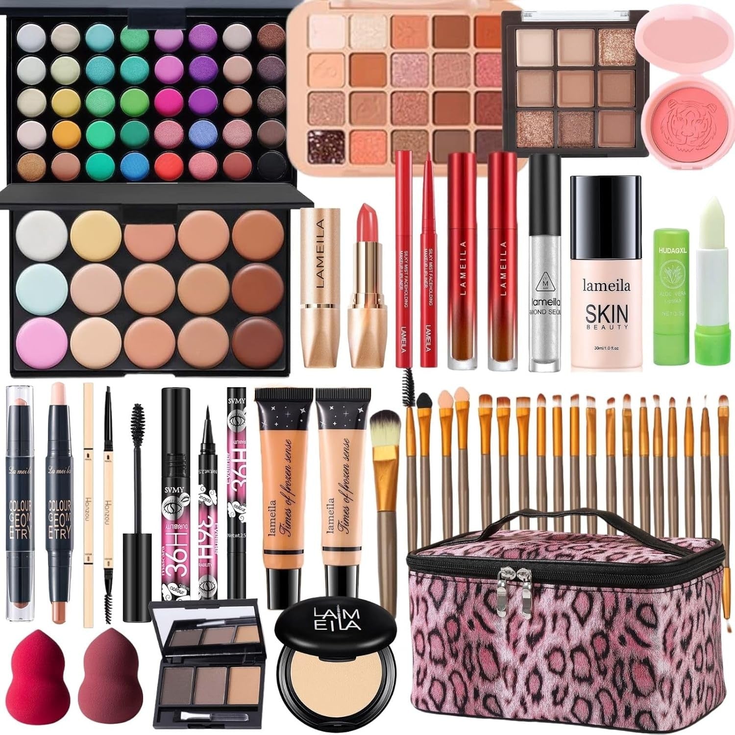 All-in-One 44PCS Makeup Kit for Women – Eyeshadow, Lipstick & Brushes