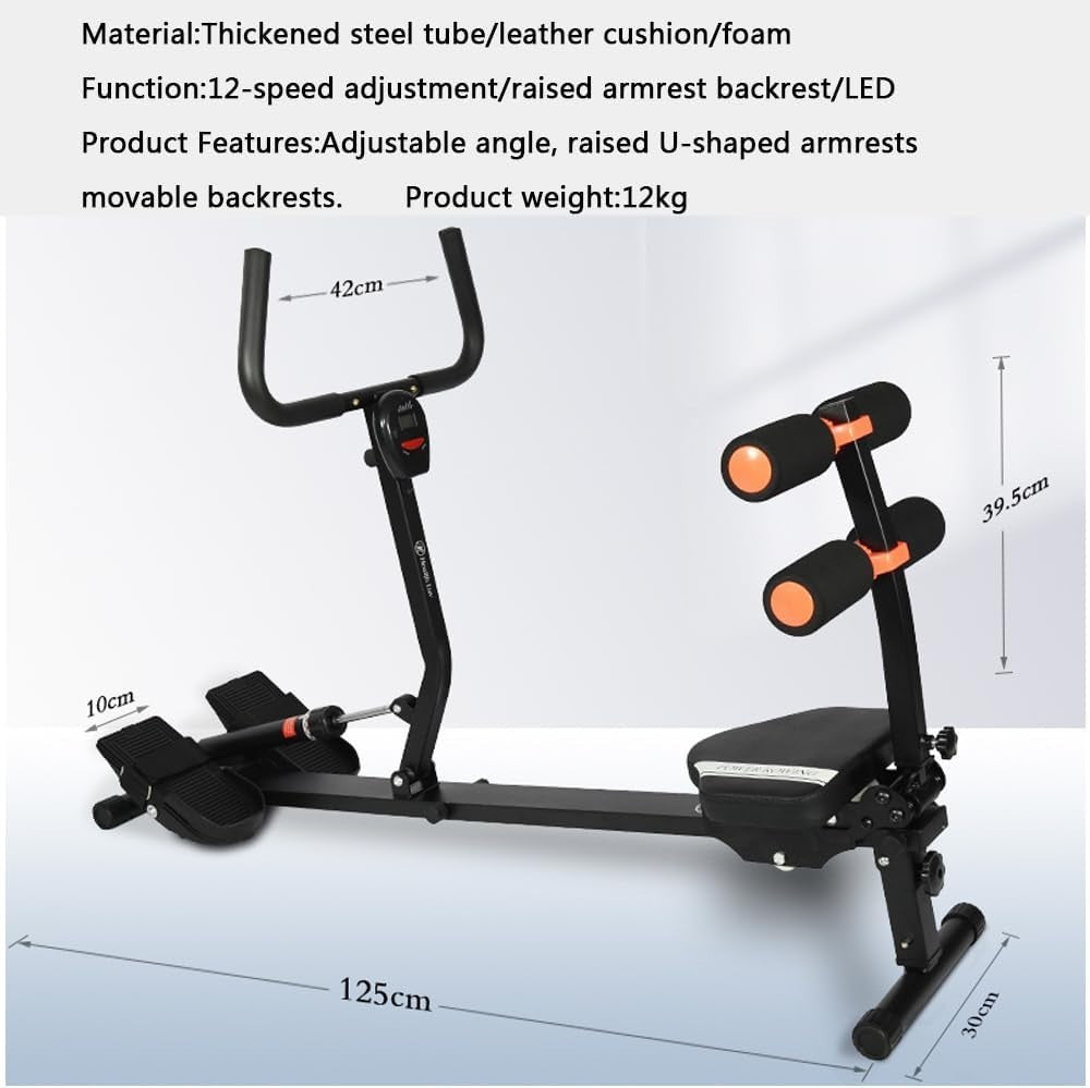 Foldable Magnetic Rowing Machine Quiet Adjustable Resistance LED Monitor 300LB