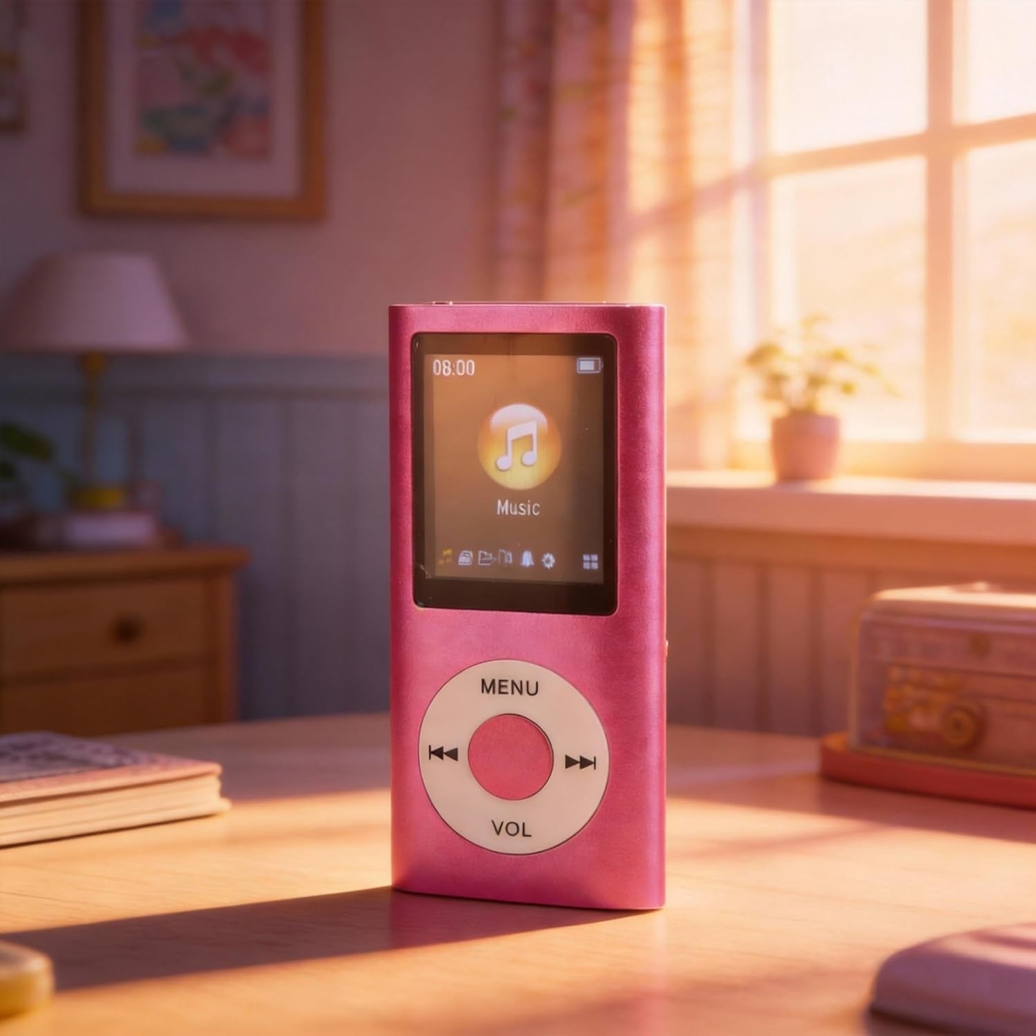 64GB MP3 Player Pink Bluetooth HiFi 1.8" LCD FM
