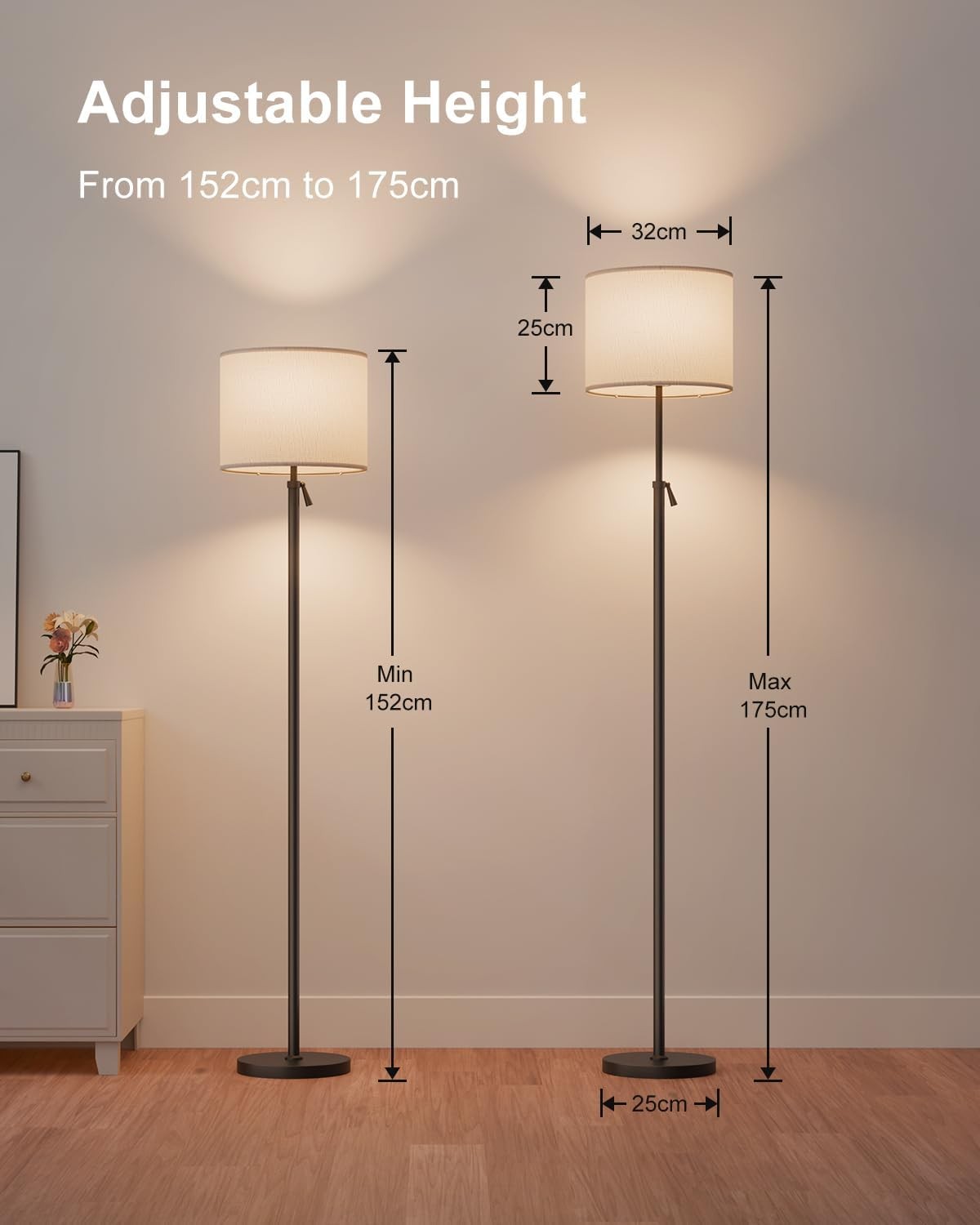 Smart RGB Floor Lamp Alexa App Control Dimmable Colour Changing Standing Lamp