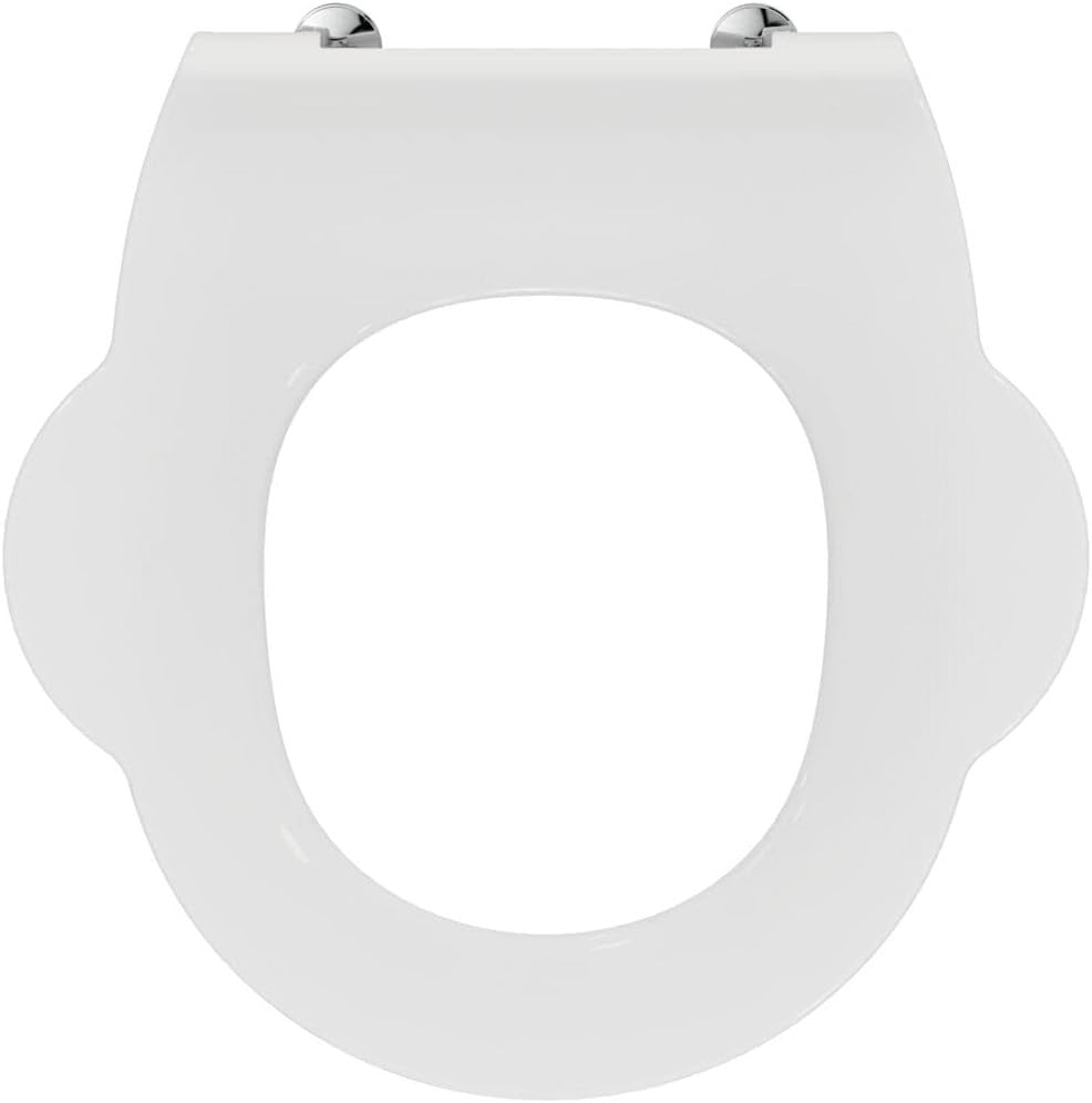 School WC Toilet Seat Ring with Handles White Polypropylene 305mm High
