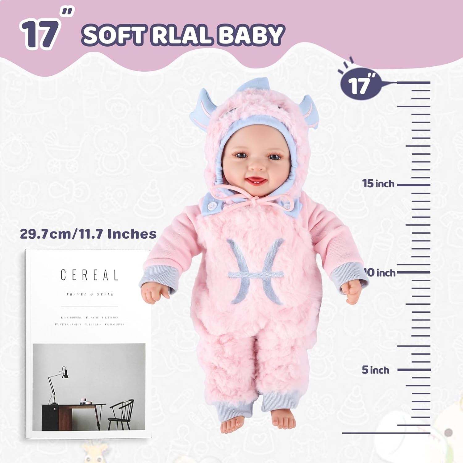 17 Inch Soft Body Baby Doll Realistic Newborn w Accessories Gift