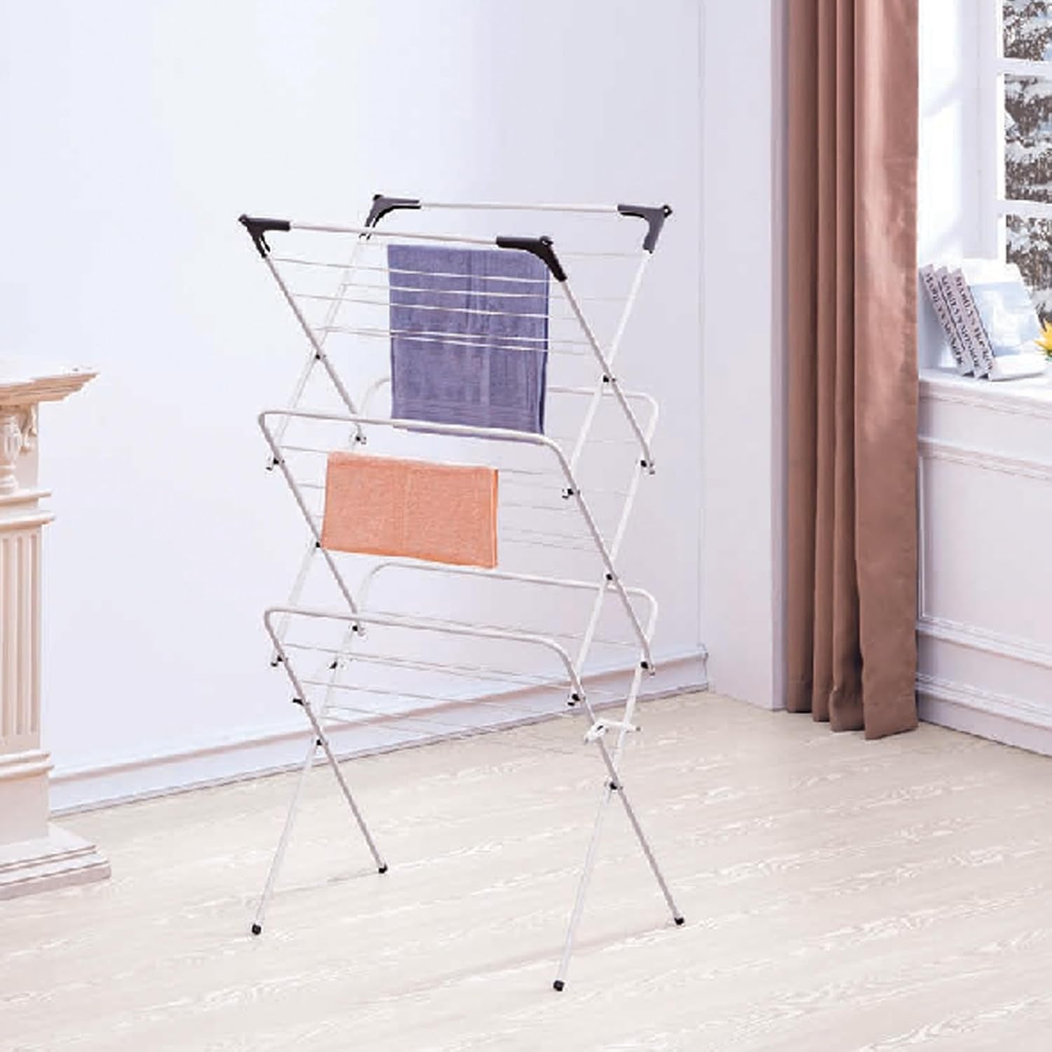 3 Tier Foldable Clothes Airer Large Laundry Drying Rack Indoor Outdoor