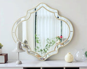 Large Decorative Venetian Wall Mirror 88x80cm Elegant Silver Glass