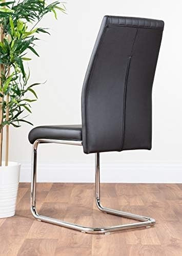 Modern 6-Seater Glass Dining Table Set with Black Faux Leather Chairs