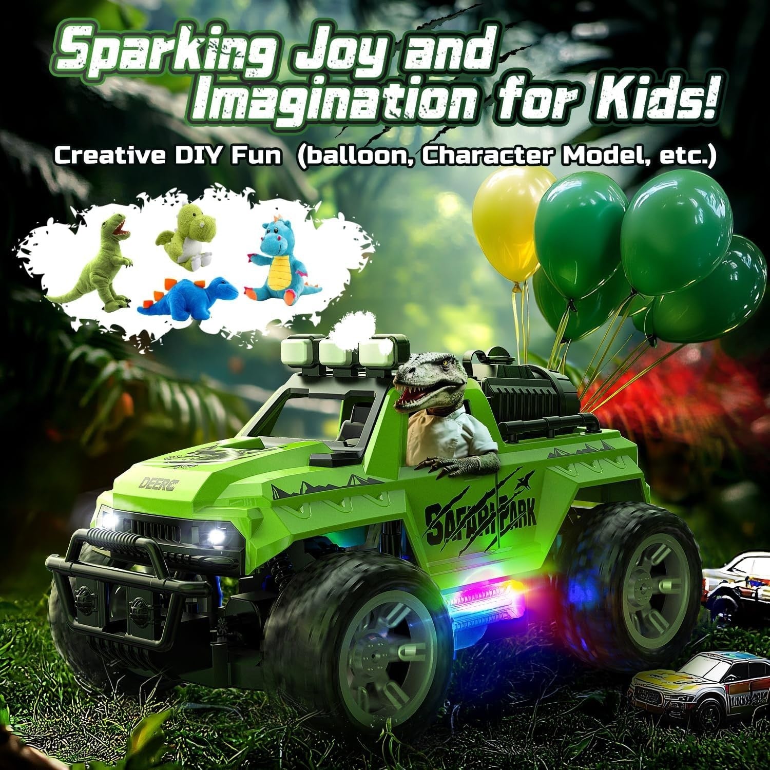 1:18 RC Car Fog Mist LED Lights 4WD Monster Truck Off-Road Toy Kids 8+