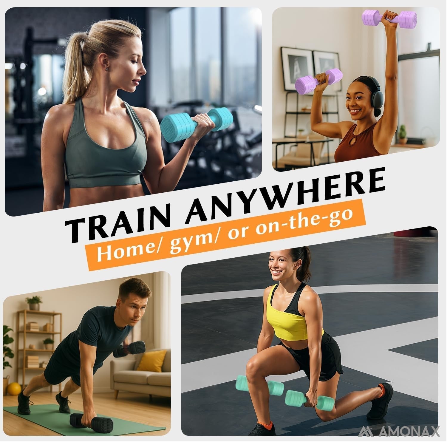 4-in-1 Adjustable Dumbbells Pair 1–5KG Quick Lock Hand Weights Set