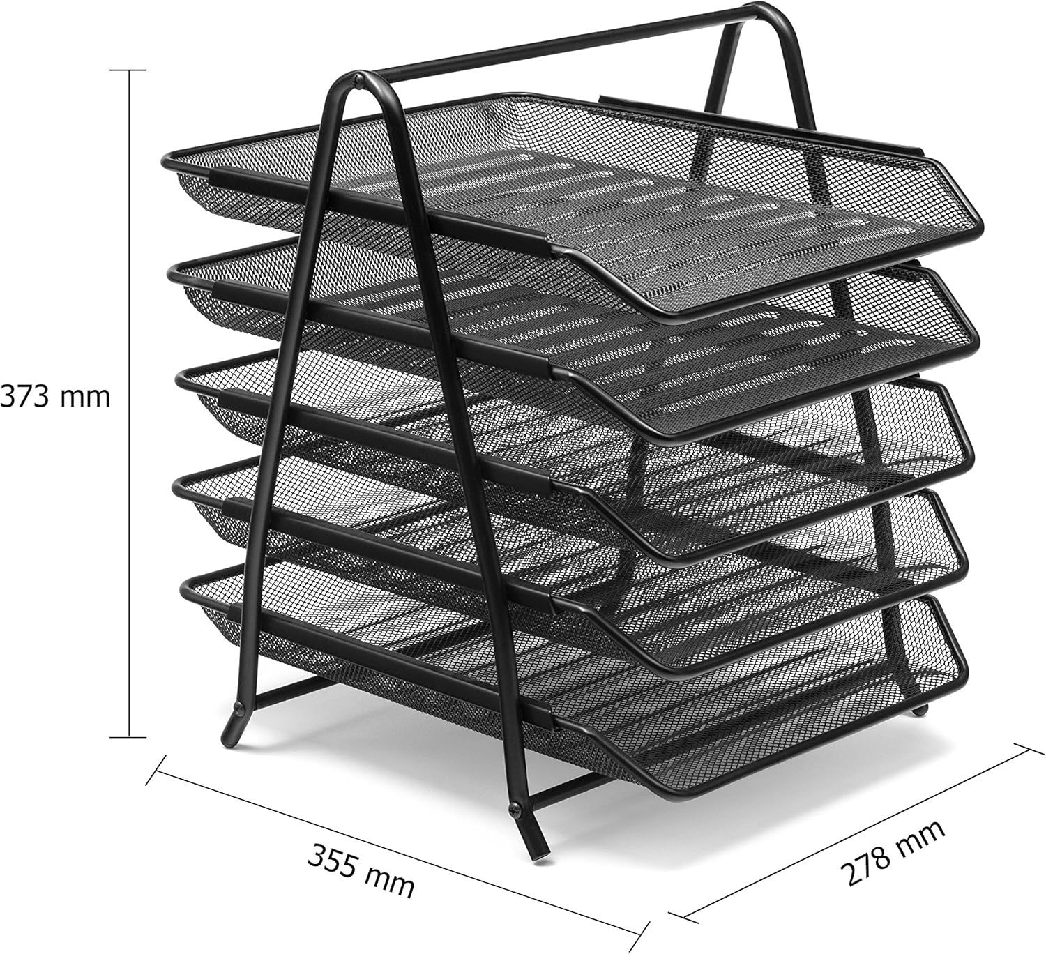 3-Pack 5-Tier Wire Mesh Letter Tray Desk Organiser A4 Paper Holder