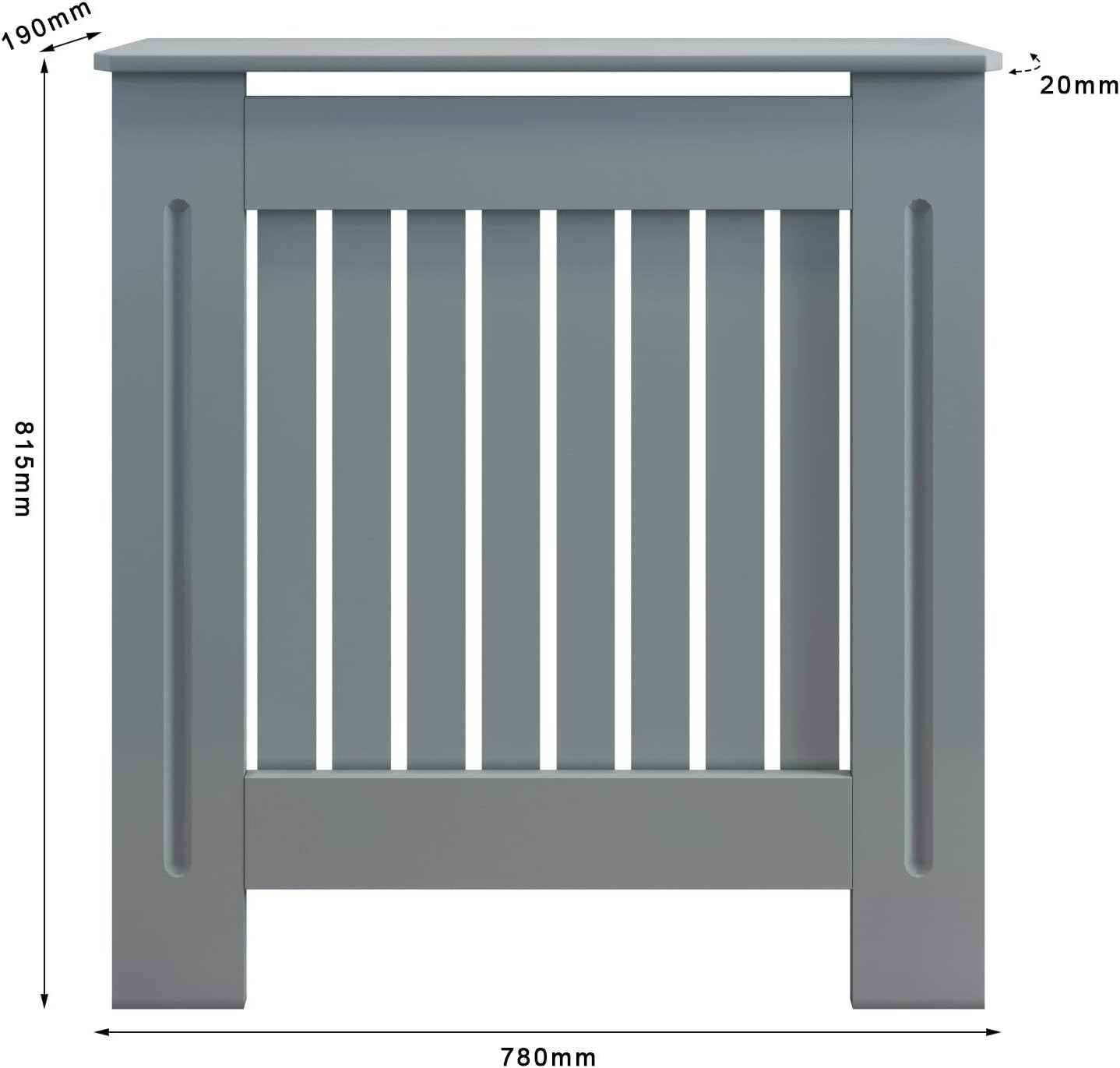 Small Grey Radiator Cover Cabinet | Modern Vertical Slatted MDF Heater Cover