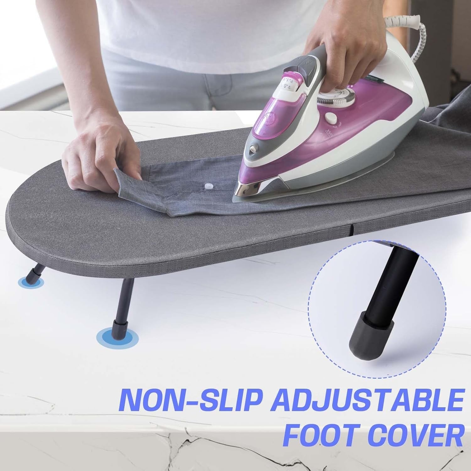 Tabletop Ironing Board Foldable Mini with Iron Rest Portable Travel Black