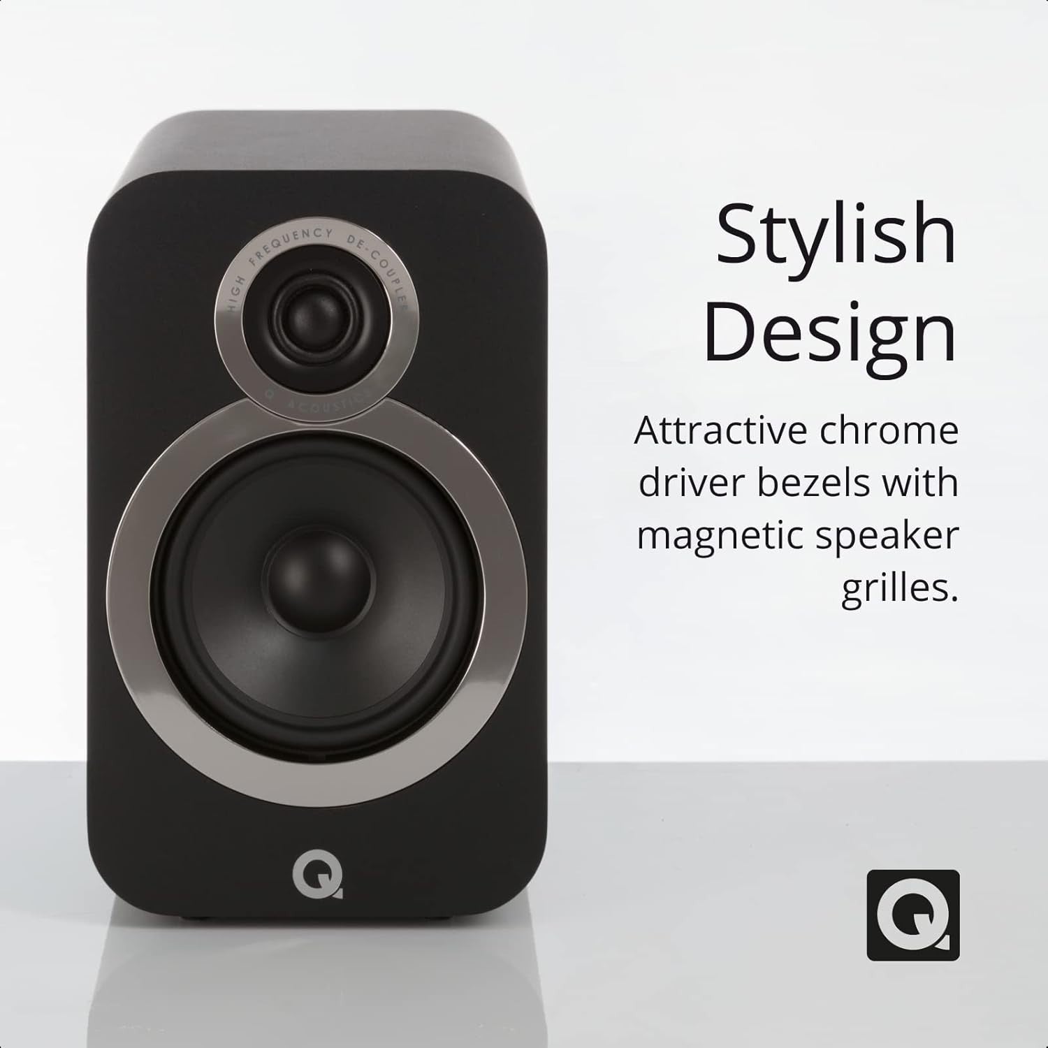HiFi Bookshelf Speakers Pair | 125W Stereo 2-Way | Deep Carbon Black