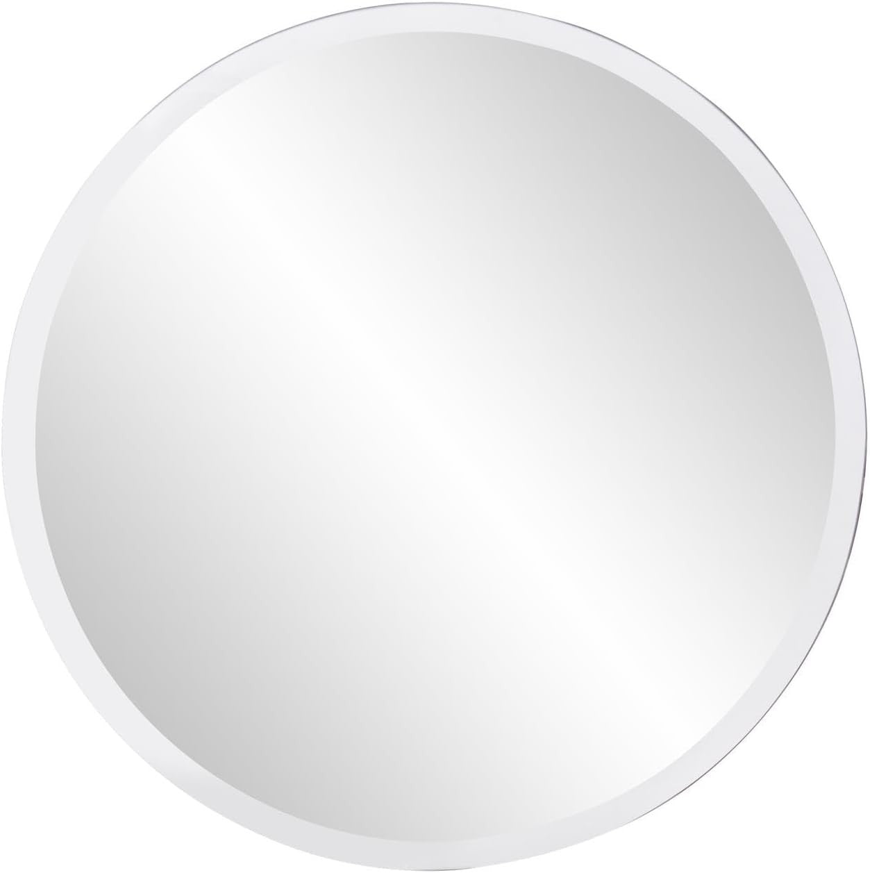 Frameless Round Bathroom Wall Mirror 71x71 cm Beveled Edge Accent