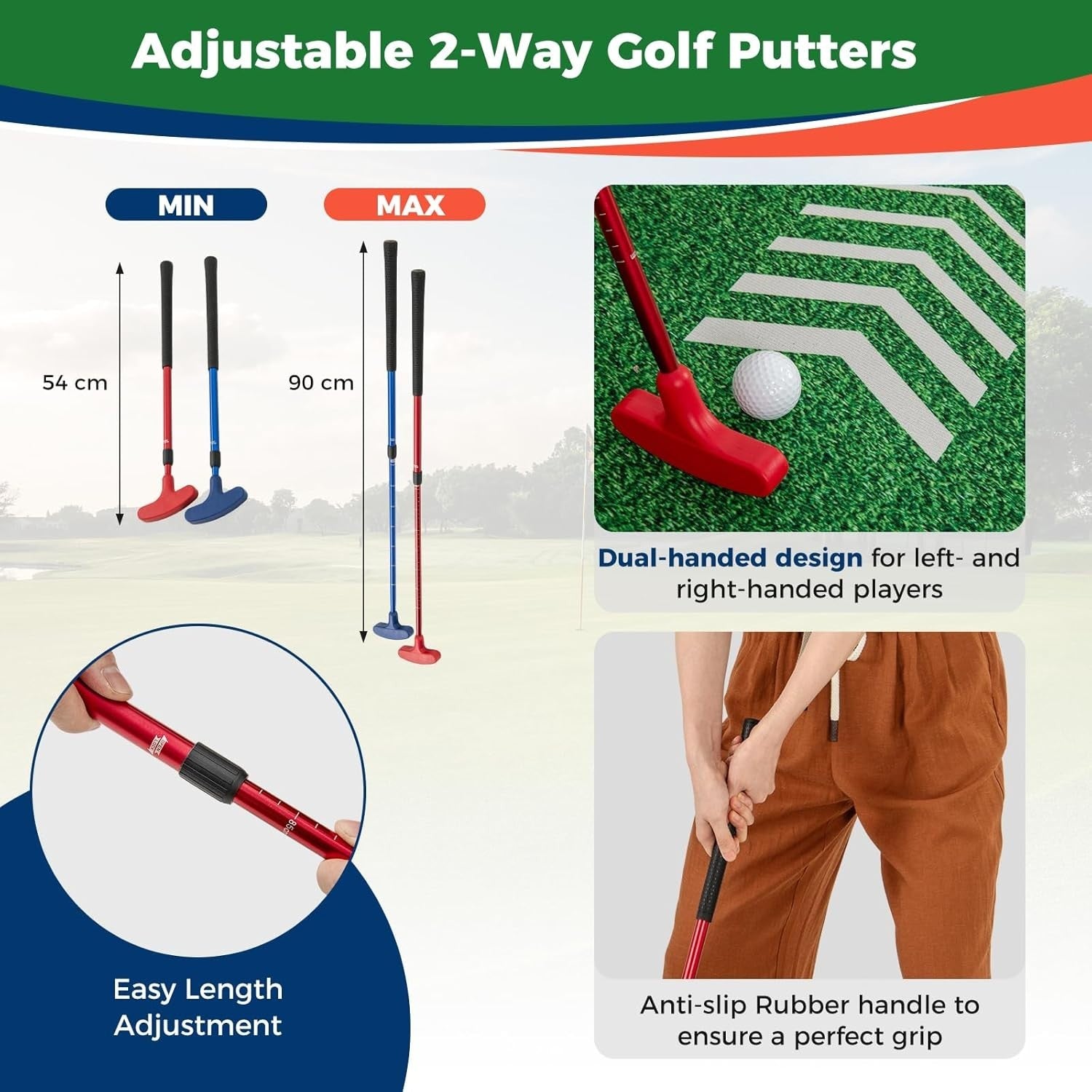 Golf Putting Green Mat 11FT Indoor Outdoor Practice Set Balls Putters Holes