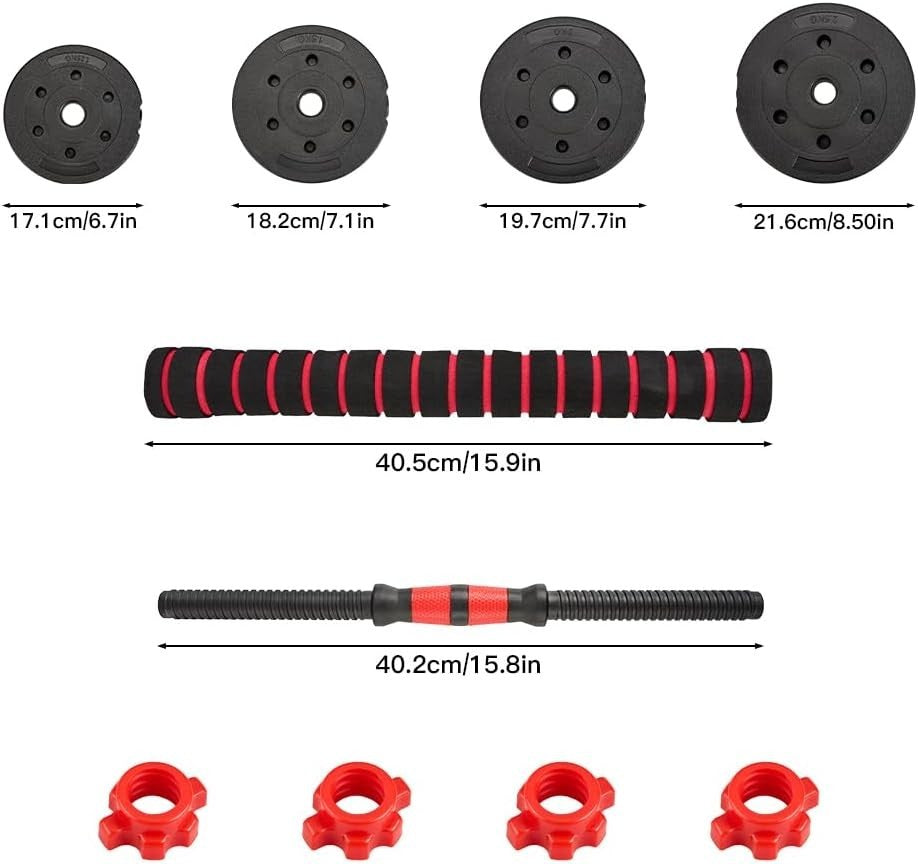 Adjustable Dumbbells Barbell Set Up to 30KG Home Gym Weight Training Kit