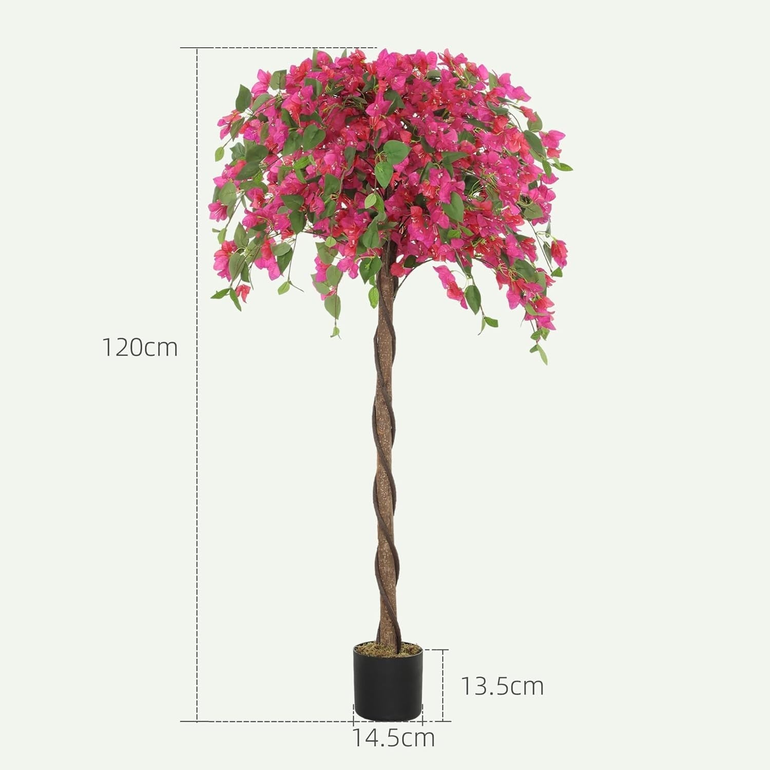 Set of 2 Red Murraya Faux Flower Trees 120cm Tall Artificial Indoor Plants Decor