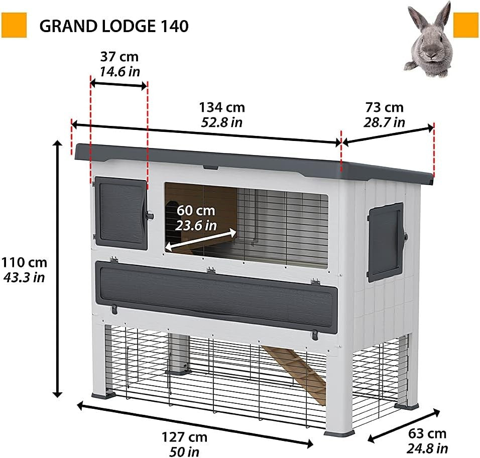 Large Outdoor Rabbit Hutch 2 Storey Weatherproof Small Animal House
