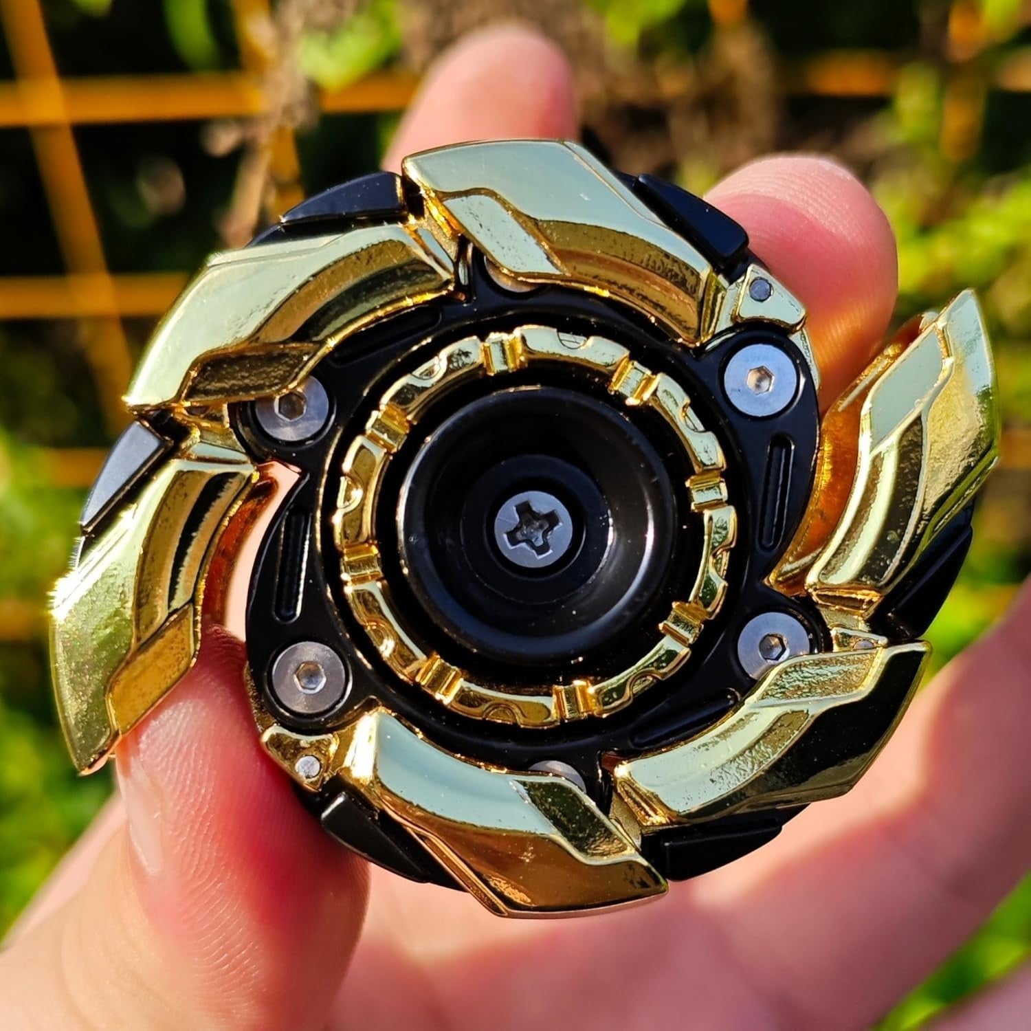 Gold Black Metal Fidget Spinning Top Magnetic EDC Stress Relief