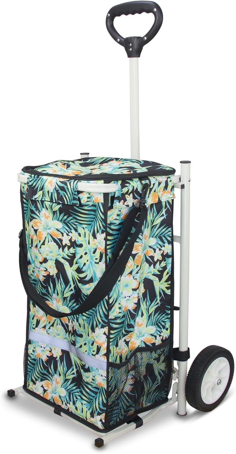 45L Folding Shopping Trolley Lightweight Push Pull Cart Insulated Bag