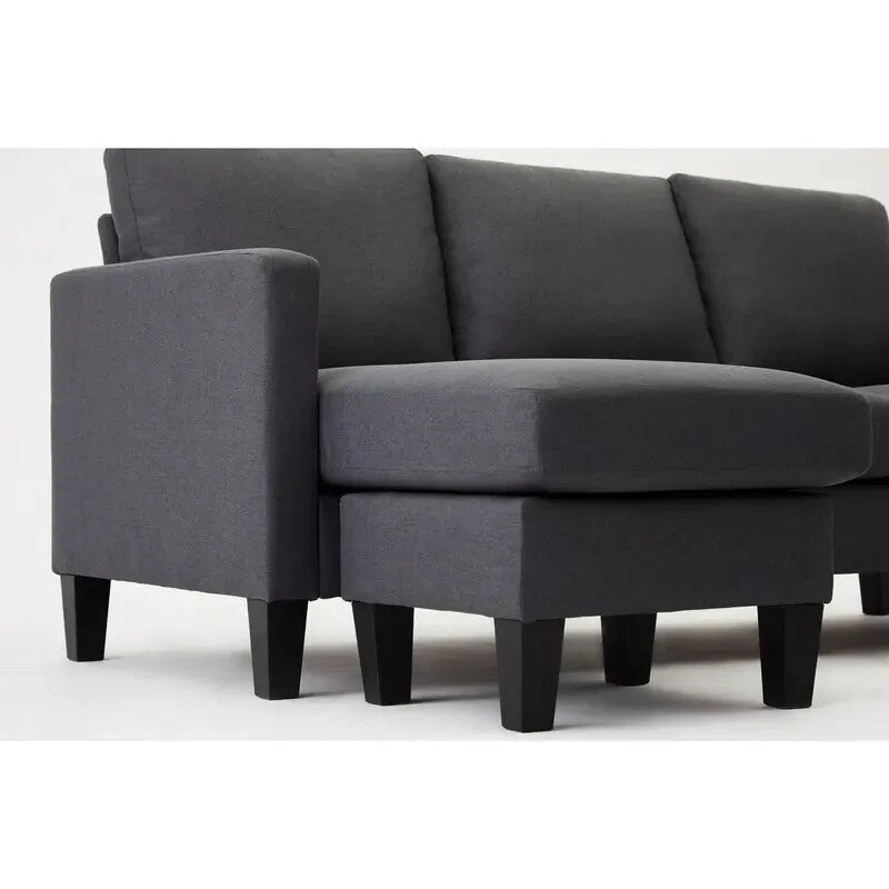 Grey 3 Seater L Shaped Sofa Bed Reversible Chaise Corner Lounge Couch