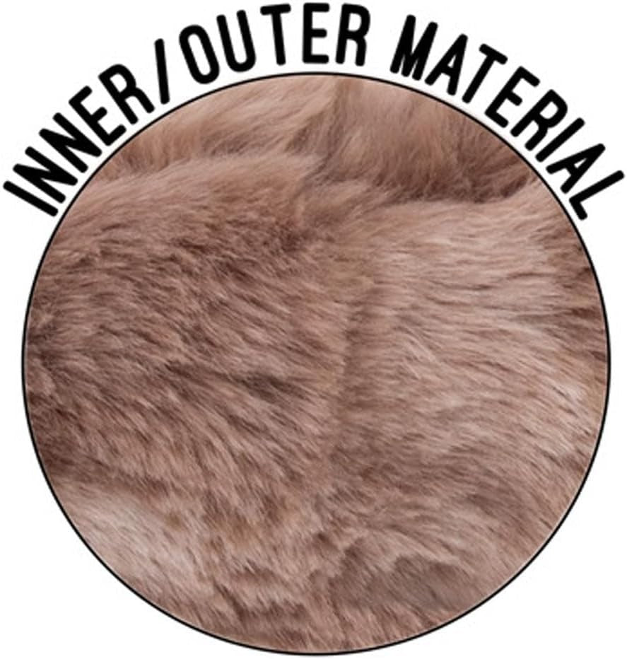 Large Faux Fur Dog Bed 71x58cm Fluffy Warm Brown