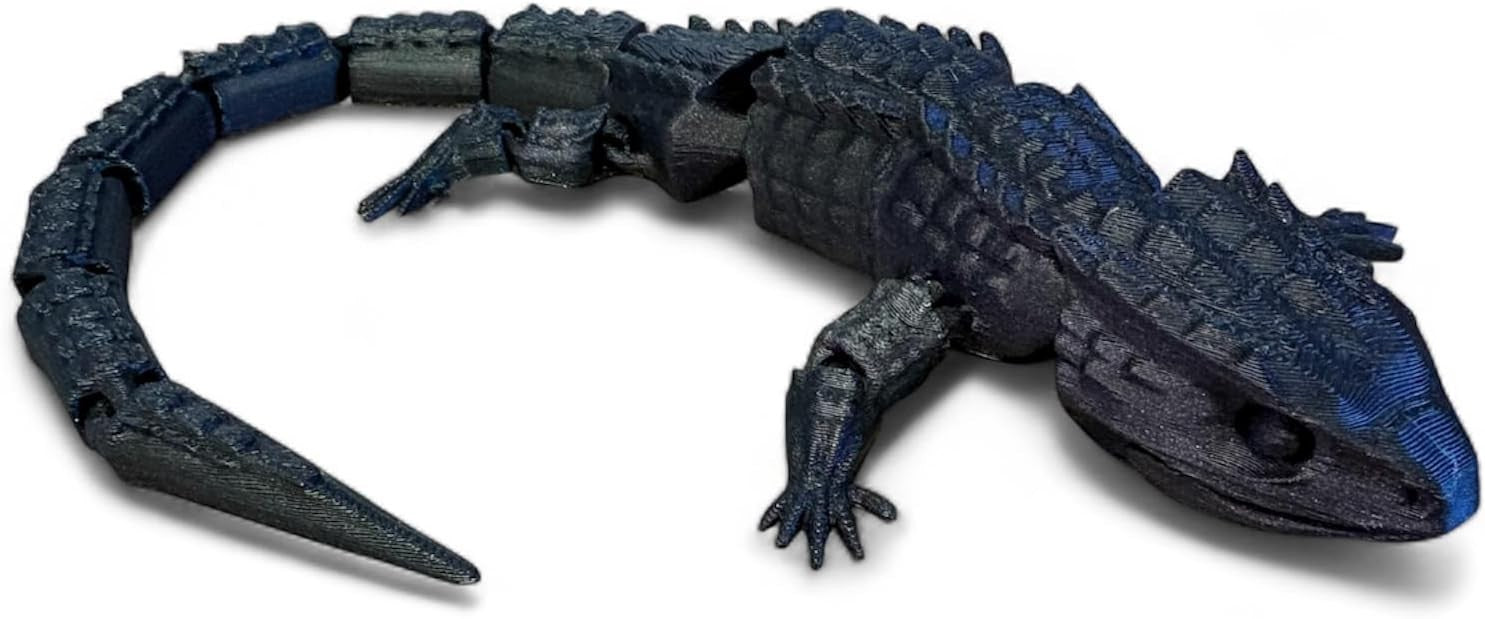 Glitter Black Lizard Fidget Articulated Colour Changing Desk Toy