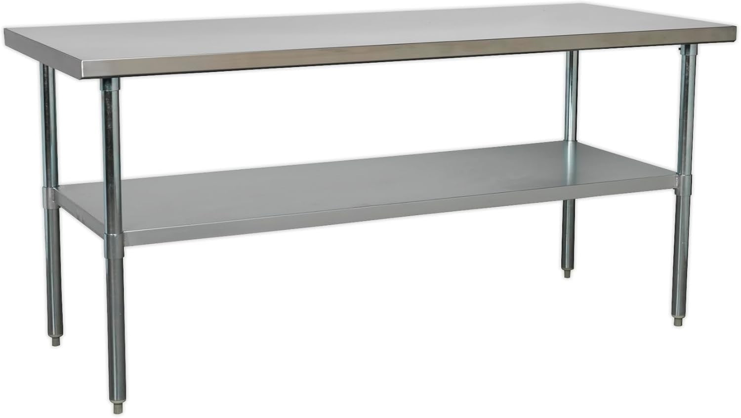 Stainless Steel Workbench 1.8m Heavy Duty Table 100kg Capacity Garage