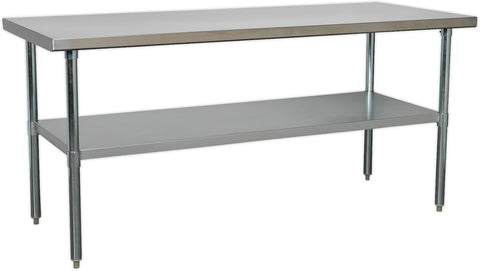 Stainless Steel Workbench 1.8m Heavy Duty Table 100kg Capacity Garage
