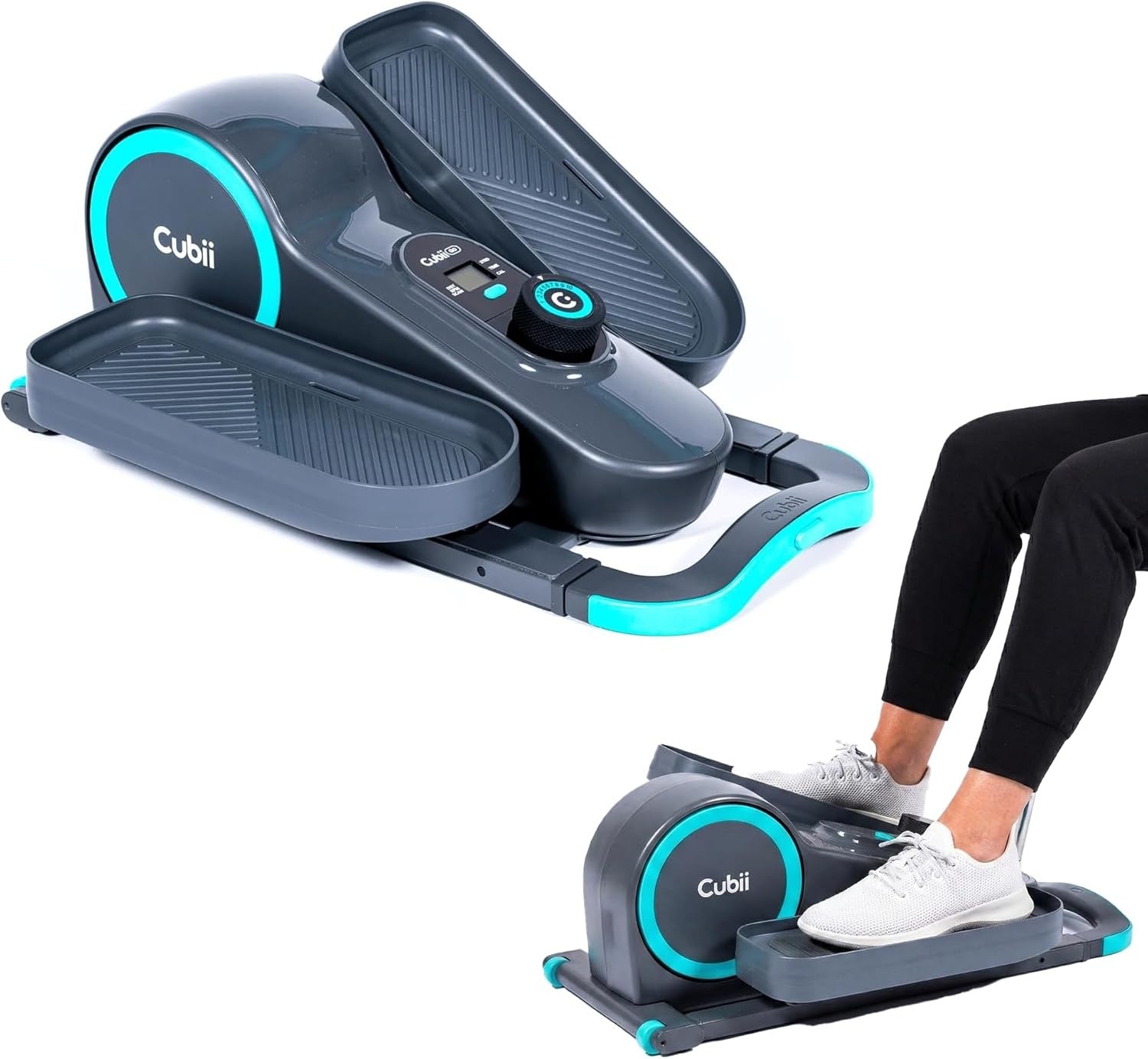 Under Desk Elliptical Bike Quiet Pedal Exerciser LCD Adjustable Resistance