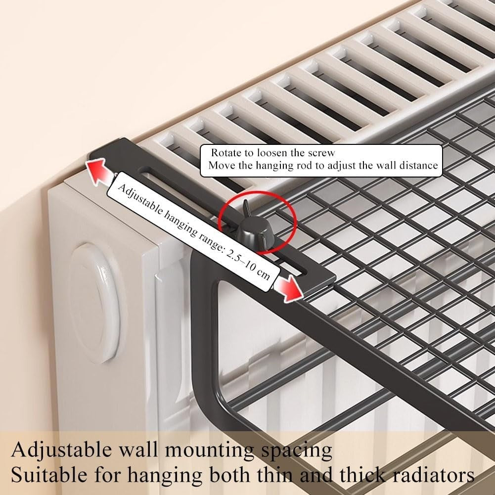 Double-Layer Radiator Clothes Drying Rack – Foldable Indoor Laundry Airer 35cm