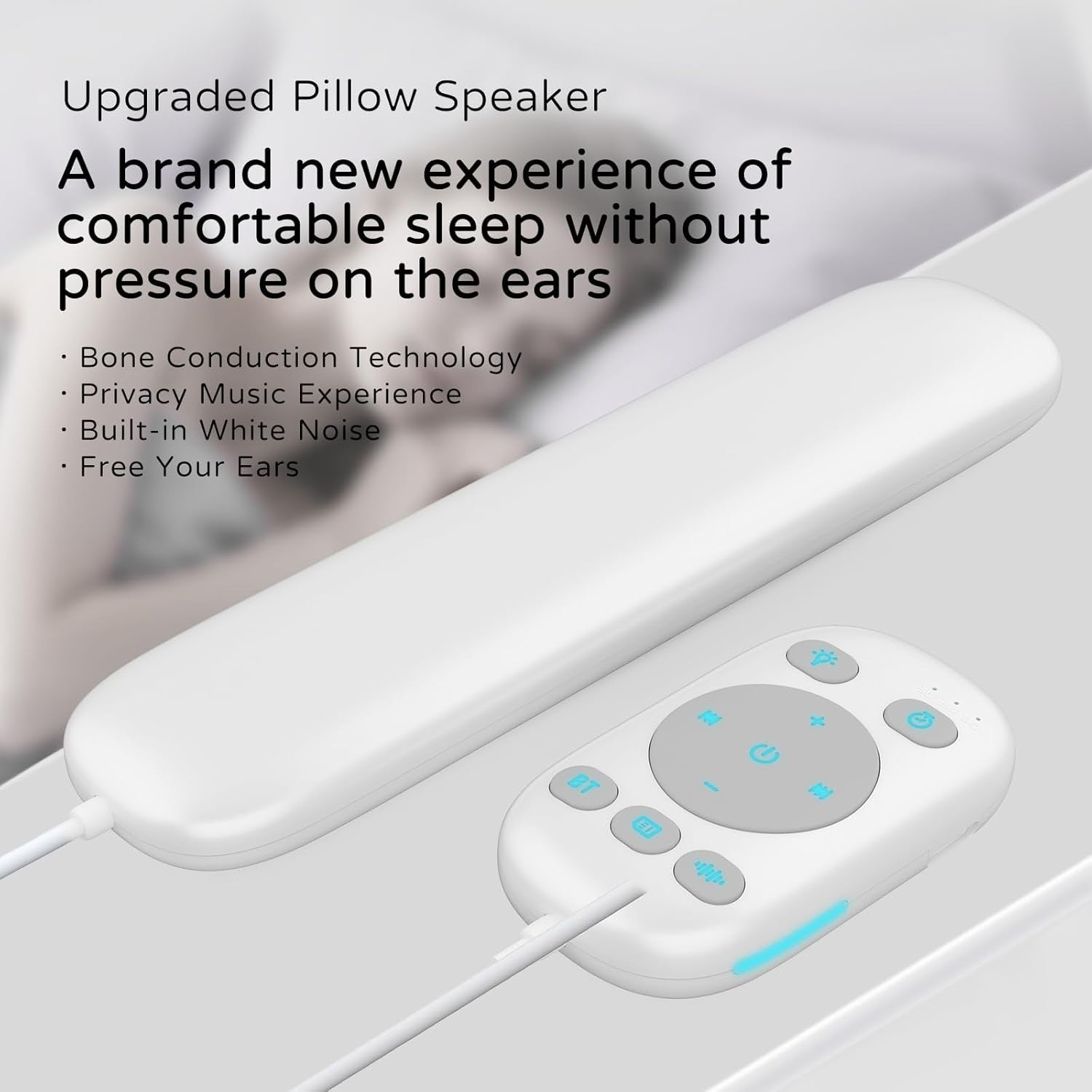 Under-Pillow Bone Conduction Sleep Speaker | White Noise Timer