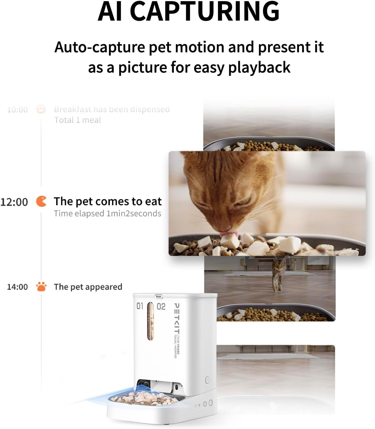 Automatic Cat Feeder Camera 5L Dual Hopper WiFi App Control 1080P HD