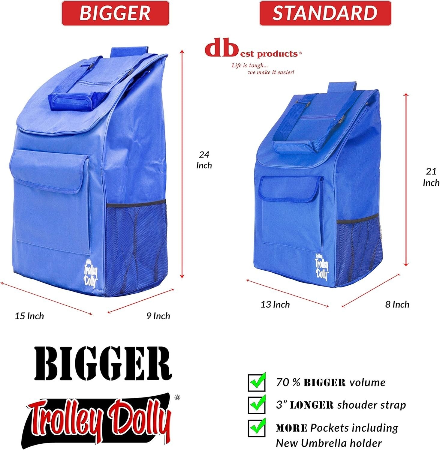 Foldable Shopping Cart with Oversized Wheels, Weatherproof Bag & 8 Compartments