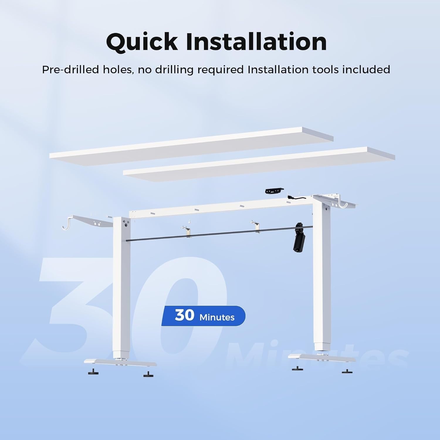 Electric Standing Desk 120x60cm Adjustable Sit Stand Table with Memory